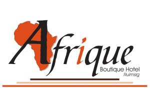 a sign for a hotel with the word frue rouge and the word boutique at Afrique Boutique Ruimsig in Roodepoort