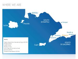 a map of dubai with the cities in blue at Casa Angelina in Praiano