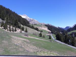 Blick auf einen Berg mit einer Straße in der Unterkunft Der Lecher in Lech am Arlberg