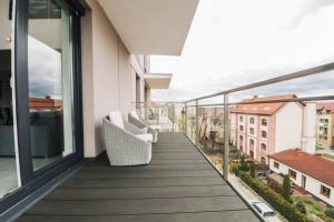 Balkón nebo terasa v ubytování Giżycko Soft Loft - Apartament dwupoziomowy z klimatyzacją