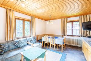 Televízia a/alebo spoločenská miestnosť v ubytovaní Ferienhaus Sonnrain