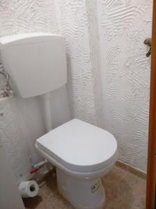 baño con aseo blanco en una habitación en Comfortable Home Ermoupolis en Ermúpoli