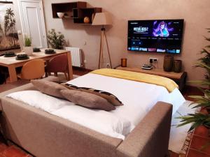 Telewizja i/lub zestaw kina domowego w obiekcie The Dream House by homebilbao