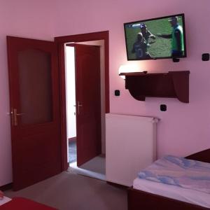 TV a/nebo společenská místnost v ubytování Pannon Panzió Restaurant