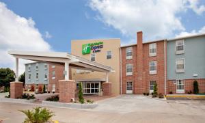 a front view of a hampton inn and suites at Holiday Inn Express Hotel & Suites North Kansas City, an IHG Hotel in Kansas City
