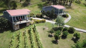 an aerial view of a house with a garden at Araluen Boutique Accommodation in Yarra Glen