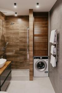 Et badeværelse på Terrace apartment near beach