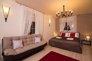 Posteľ alebo postele v izbe v ubytovaní Apartament Studio na Starówce w Kazimierzu Dolnym