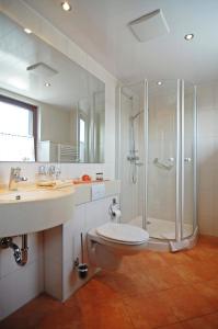 Dreis-Brück的住宿－Harmony beim Holzschnitzer，带淋浴、卫生间和盥洗盆的浴室
