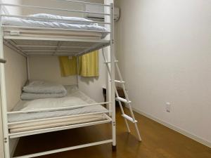 a bunk bed in a room with a ladder at Akitaya Annex in Kamakura
