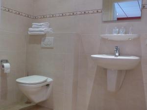 een badkamer met een toilet en een wastafel bij Wildenborcherhof in Vorden