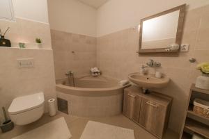 Koupelna v ubytování Apartmány U Sjezdovky