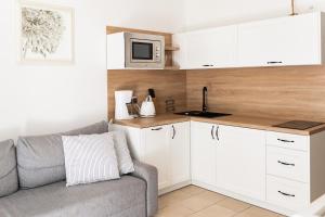 Kuchyň nebo kuchyňský kout v ubytování Apartamenty w Świnoujściu