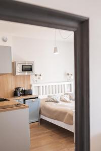 Kuchyň nebo kuchyňský kout v ubytování Apartamenty w Świnoujściu