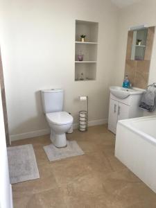 a bathroom with a toilet and a sink at Eileen's House in Cork