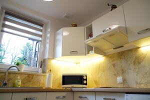 Kuchyňa alebo kuchynka v ubytovaní Apartament Nałęczów dom pod orzechami