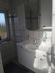 Ένα μπάνιο στο Ferienwohnung in ruhiger Dorflage Nähe Bad Bevensen