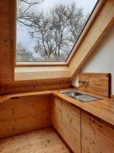 Dapur atau dapur kecil di Jagdhaus im Grünen, mit Sauna