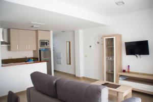 Televízia a/alebo spoločenská miestnosť v ubytovaní Apartamentos EL POSAERO Juan Mariano