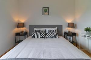 Postel nebo postele na pokoji v ubytování Modern 2 bedrooms apartment at Le Bouveret. Self-checkin.