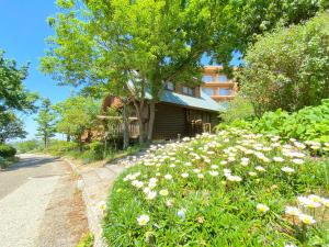 大阪市にあるホテル・ロッジ舞洲の家の前の花畑