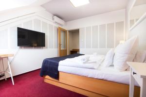 Postel nebo postele na pokoji v ubytování Hotel Maroli Mikulov