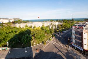 an aerial view of a city with a building at SALAH HOTEL in Quy Nhon