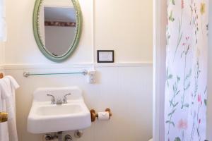 a bathroom with a sink and a mirror at The Chimney Rock Inn & Cottages in Chimney Rock