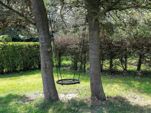 Storvordeにある6 person holiday home in Storvordeの公園内の二本の木の間に吊るされたブランコ