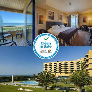 a collage of two pictures of a hotel room at Hotel Solverde Spa and Wellness Center in Vila Nova de Gaia