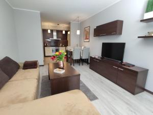 Telewizja i/lub zestaw kina domowego w obiekcie Apartamenty Aquarius z Aquacenter