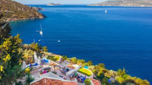 an aerial view of a large body of water at Hotel Villa Mahal in Kalkan