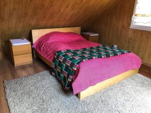 Postel nebo postele na pokoji v ubytování Kalinka - chata na końcu świata