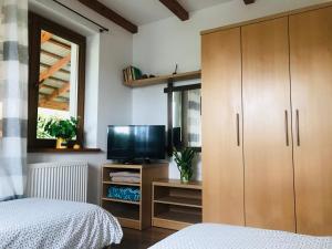 TV a/nebo společenská místnost v ubytování Chata Zaciszne Zastań
