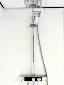 a shower in a bathroom with at Appartement Scheepers in Valkenburg