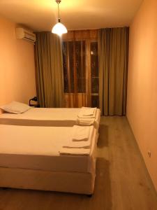 een hotelkamer met 2 bedden en een raam bij Anfid Apartments in Boergas