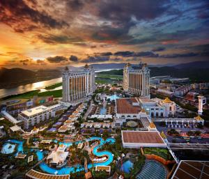 Nespecifikovaný výhled na destinaci Macao nebo výhled na město při pohledu z hotelu