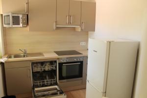 Kuchyň nebo kuchyňský kout v ubytování Ferienhaus Groß Popkenhausen