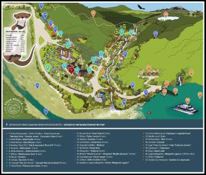 a map of the disneyland resort at Hotel Natura in Peulla