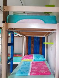 Letto a castello in camera con letto a castello. di Thirsty River Rooms a Bovec