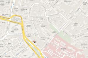 キーウにあるOk アパートメンツ バッセイナヤ エリア キエフの黄色い線地図