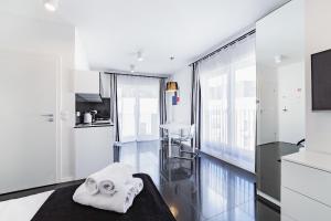 Posteľ alebo postele v izbe v ubytovaní Odra View Apartments