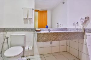 蒙蒂斯克拉魯斯的住宿－彼得羅利納德里奧金釵酒店，一间带卫生间和水槽的浴室
