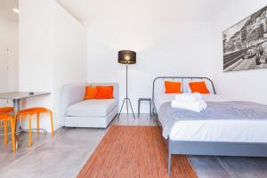 Posteľ alebo postele v izbe v ubytovaní Odra View Apartments
