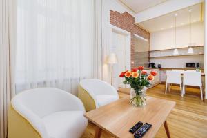 Kuchyň nebo kuchyňský kout v ubytování Apartamenty Bracka 6