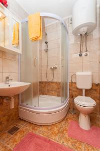 Koupelna v ubytování Apartments Ricina