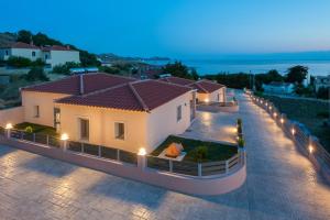 an aerial view of a house at night at ANEMOLIA in Agios Ioannis Kaspaka