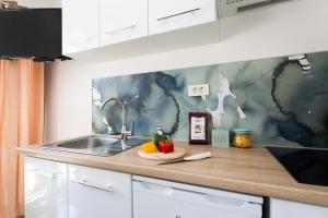 Η κουζίνα ή μικρή κουζίνα στο Apartman Petit Val Opatija +7 φωτογραφίες