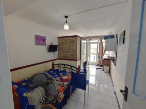 a bedroom with a bed with a fan in it at Orient Guesthouse Auberge in Mahébourg +27 photos