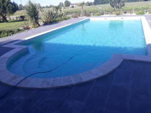 ein großes Schwimmbecken mit blauem Wasser in der Unterkunft DOMAINE DE GUILLEMIN in Saint-Louis-de-Montferrand + 12 Fotos